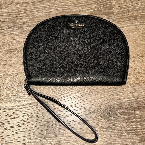 Kate Spade New York ♠️ Black Pebbled Leather Wristlet - Picture 1 of 5